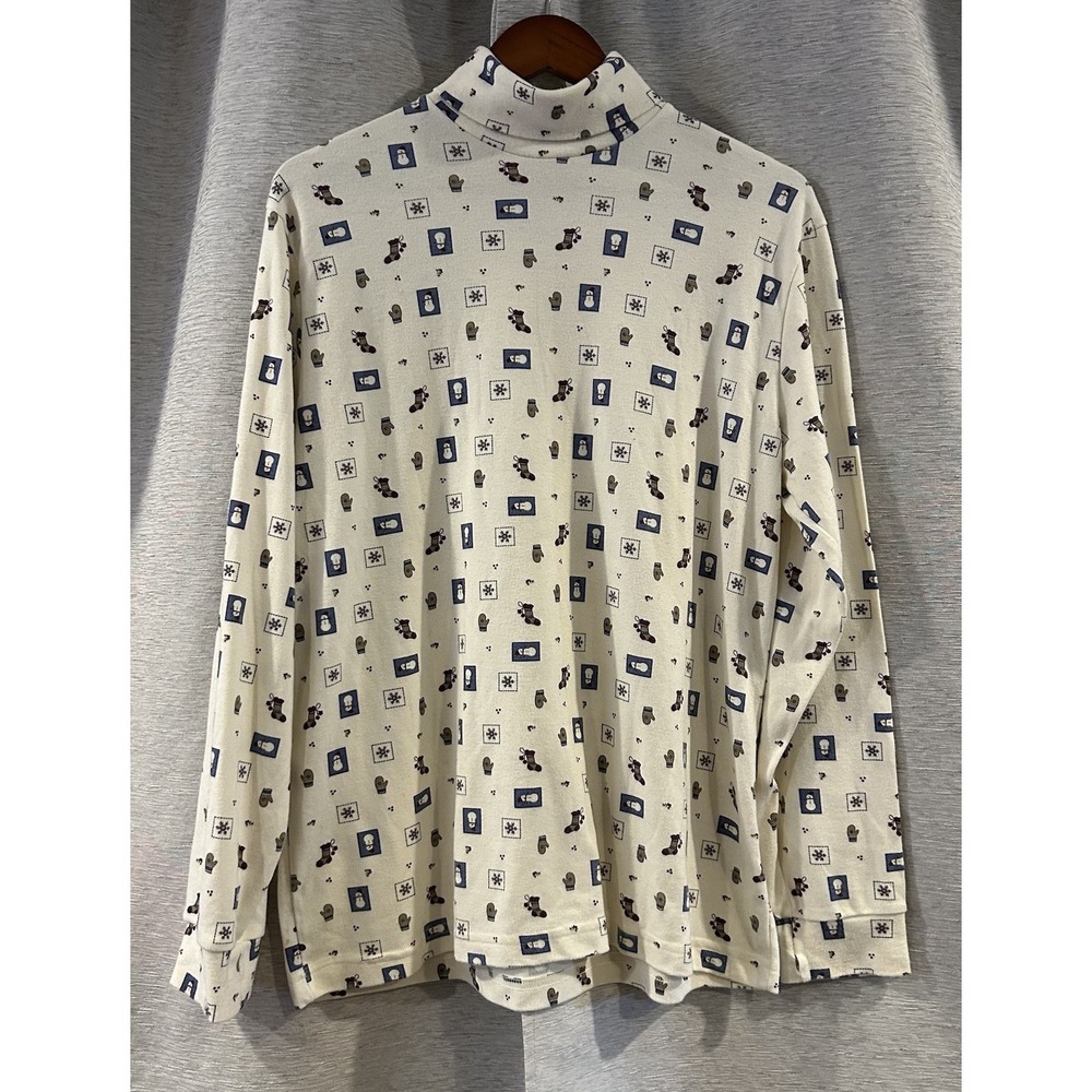 Vintage Bobbie‎ Brooks Christmas Winter Turtleneck Top Women's Size XL